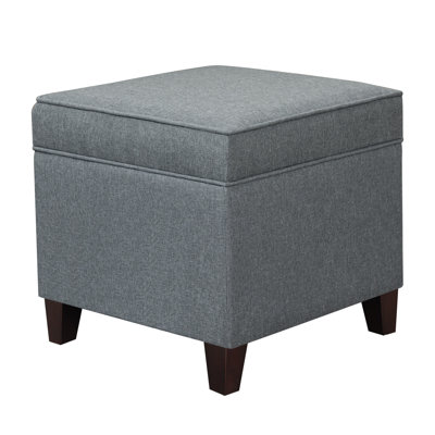 17.5" Square Upholstered Storage Ottoman