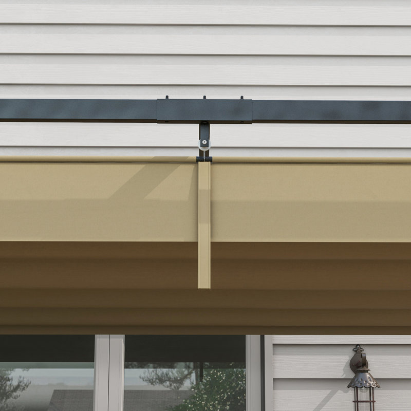 Pergola de patio avec auvent rétractable, Kaki, H 87,4 po x l 118,1 po x P 157,5 po
