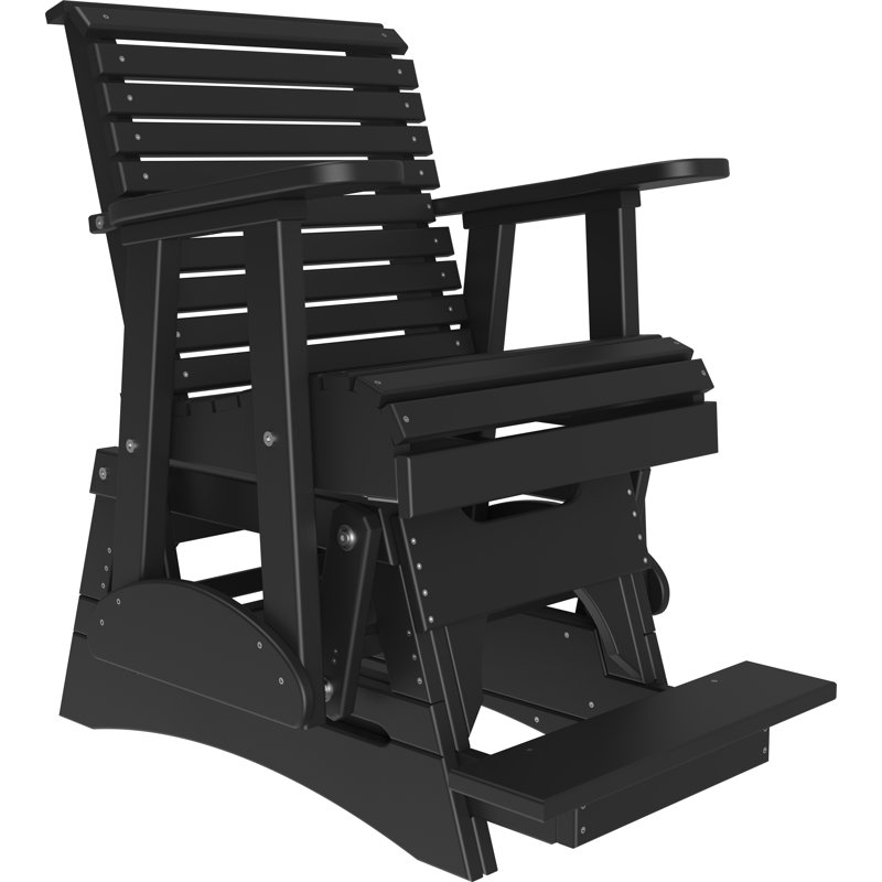 Chaise d'extérieur coulissante en polywood, Noir
