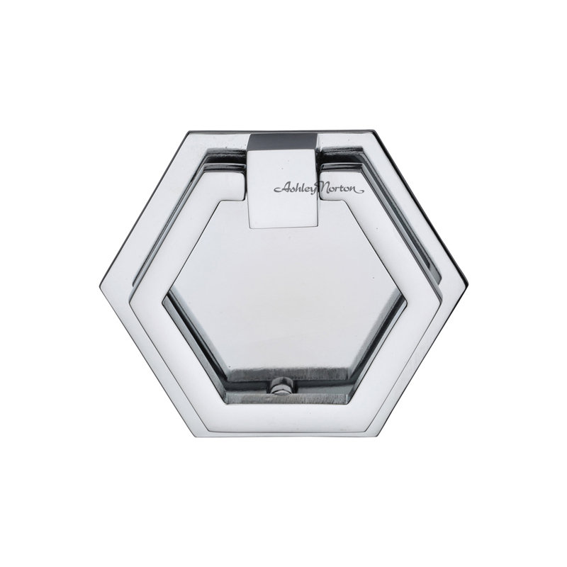 Polished Chrome Drop Bail Ring Pull with Mounting Hardware