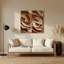 Abstrait formes 83, art mural en métal brun-1265319349