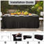 6 pièces / paquet de jupes de soleil rectangulaires en tricot extensibles de 6 pi, noir et blanc, convenant à la cuisine, à la salle à manger, aux réunions de famille, aux fêtes et aux décorations de table de banquet. Facile à installer et lavable-714360583