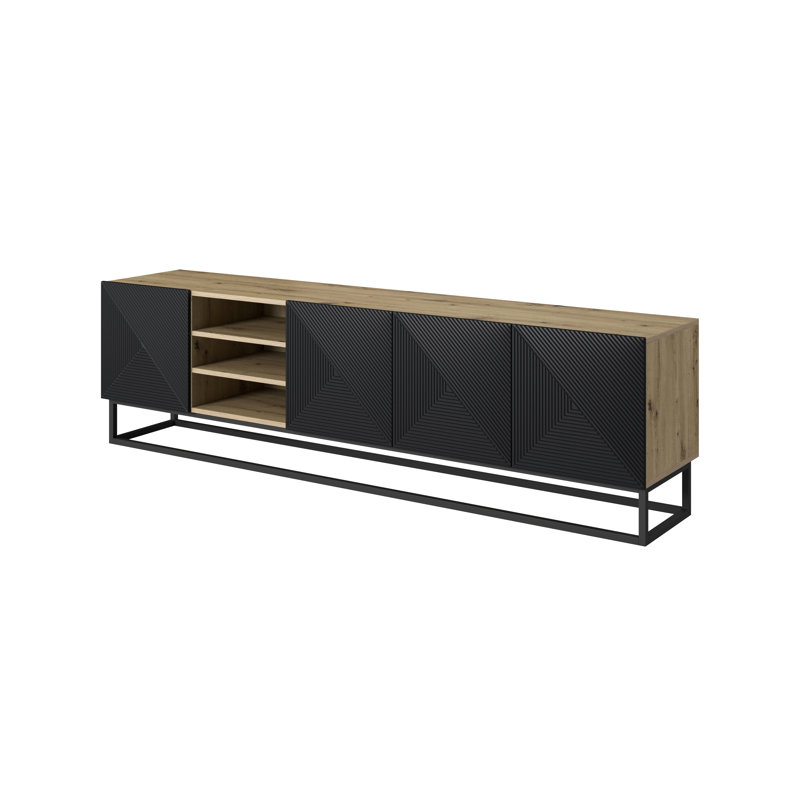 Merrik Unfinished TV Stand for TVs up to 55", Artisan/Black