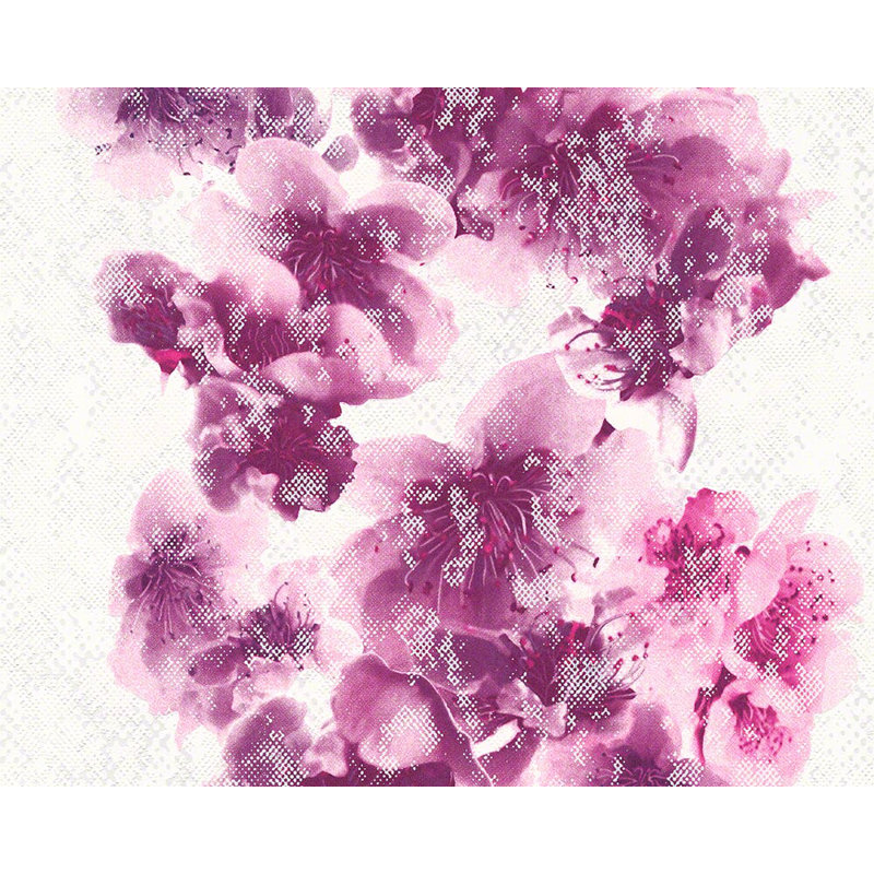 Rouleau de papier peint à motif floral et botanique 33 pi x l 21 po urban graphic plain Lamanna, Naturel / mauve