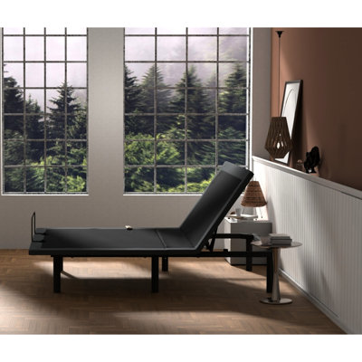 Btx4 Adjustable Queen Bed Base - Head/Foot Adjustable, 6000N Motors, 43 In. Package Width, Black + Grey Flex Head And Foot Center Folding Design, 14.34 Height