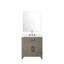 Ensemble de meuble-lavabo simple en chêne gris l 30 po x P 22 po, comptoir en quartz blanc, miroir et robinet 28 po
