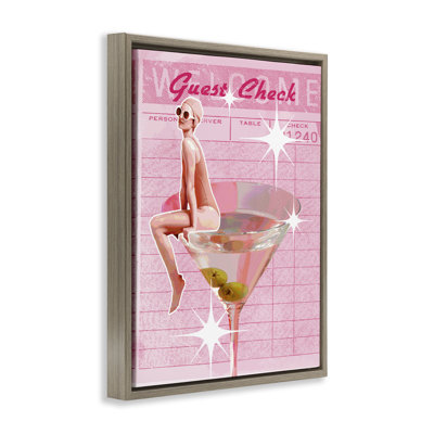 Retro Restaurant Check Cocktail Floating Frame, design by Lil' Rue