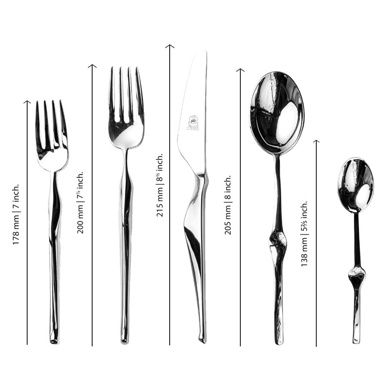 Ergonomica 5 - Piece Stainless Steel Flatware Set - Service for 1