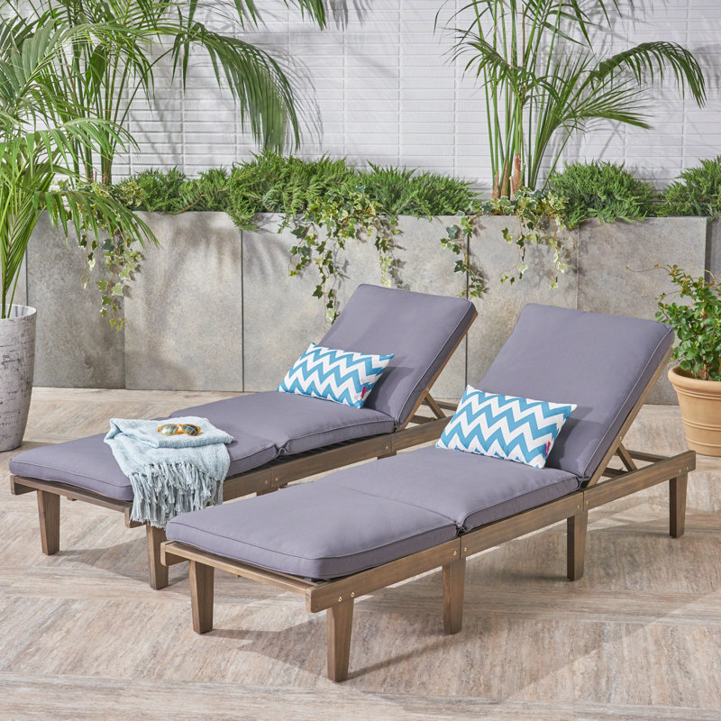 Chaise longue inclinable avec coussins Bosse