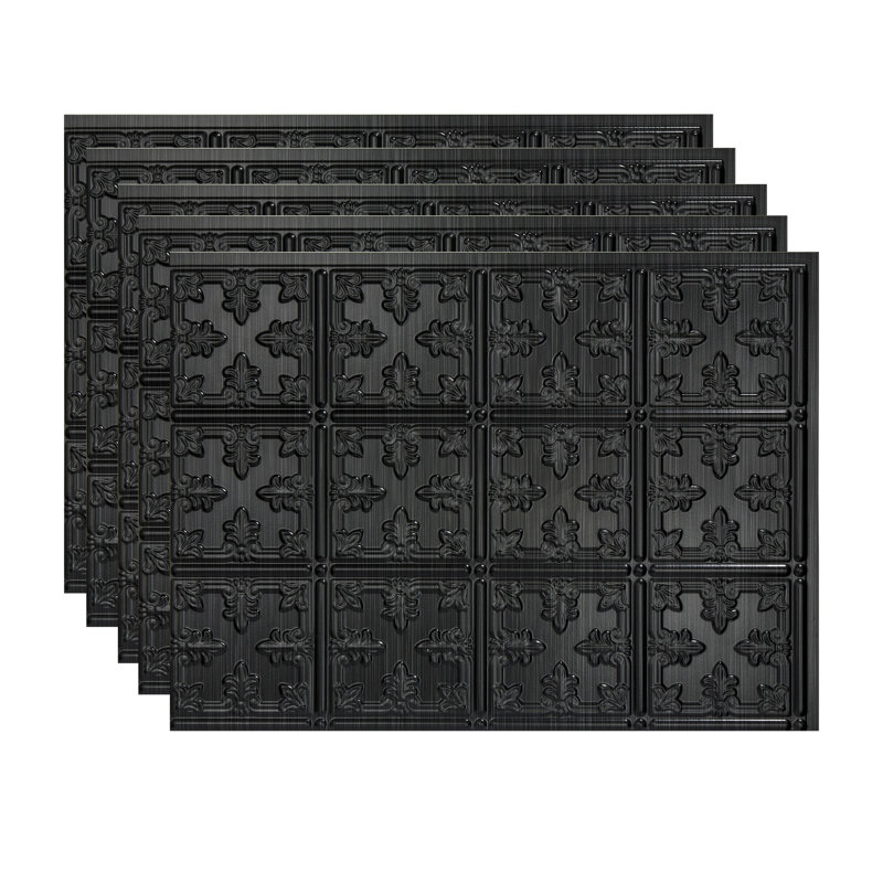 Panneau de dosseret décoratif en vinyle 10 po 18 po x 24 po FASÄDE, Onyx brossé