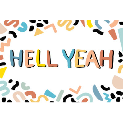 90S Phrases Hell Yeah III by June Erica Vess - Wrapped Canvas Print