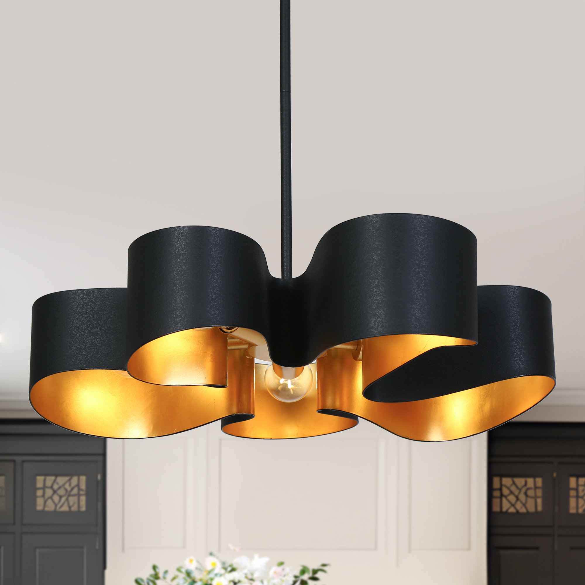 Setser 5-Light Dimmable Drum Geometric Chandelier