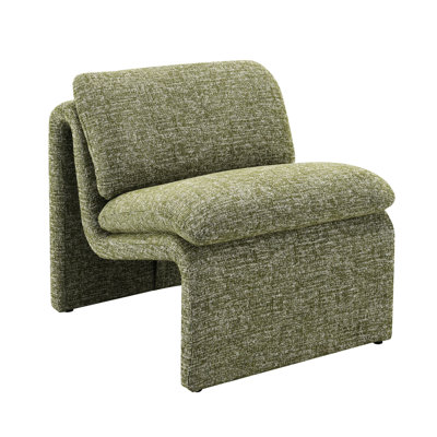 Fauteuil luxueux luxueux, coussin en mousse, siège allongé courbé et rembourré, style moderne
