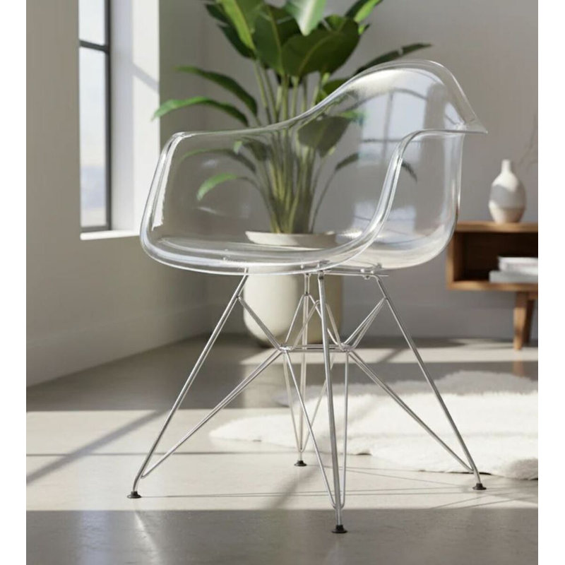 Cliyrca Bucket With Chrome Base, Clear