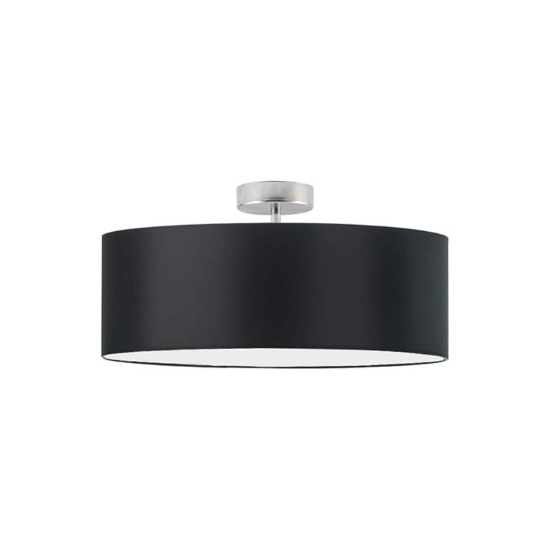 Audriona Semi Flush Mount, Brushed Steel, Black, 30cm H x 40cm W x 40cm D