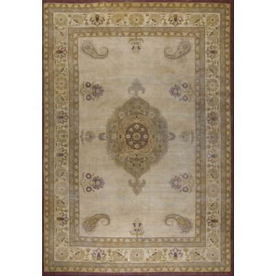 Tapis ivoire à motif cachemire antique Amritsar