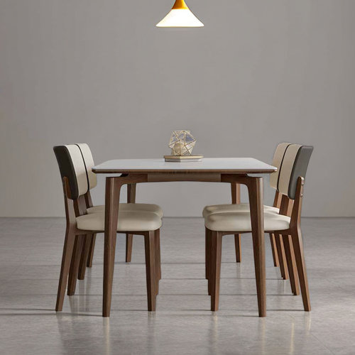 Corrigan Studio® Modern simple solid wood rock plate rectangular dining ...