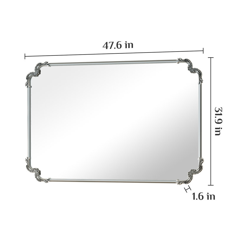 Miroir d'appoint Genan, Argent antique, 48 po x 32 po