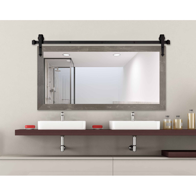 Miroir de salle de bain Ensley, 30,5 po x 57,5 po, Récolte brune