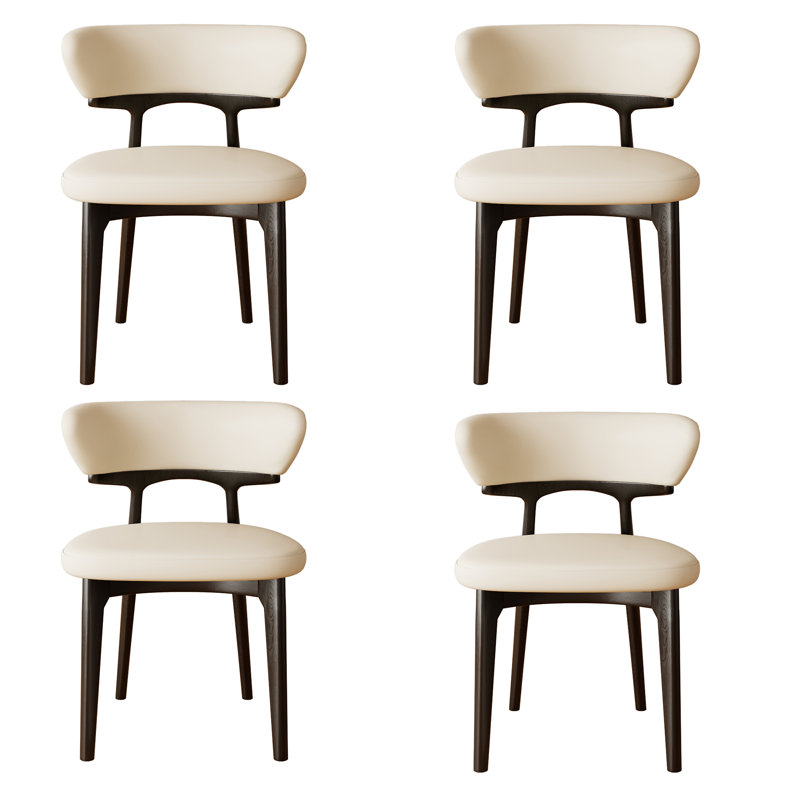 Chaises de salle à manger en bois massif avec dossier, chaise d'appoint rembourrée avec siège et dossier rembourrés, aucun assemblage requis (ensemble de 4)