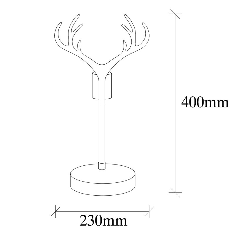 Lampe de bureau en métal Erionna, Noyer / noir