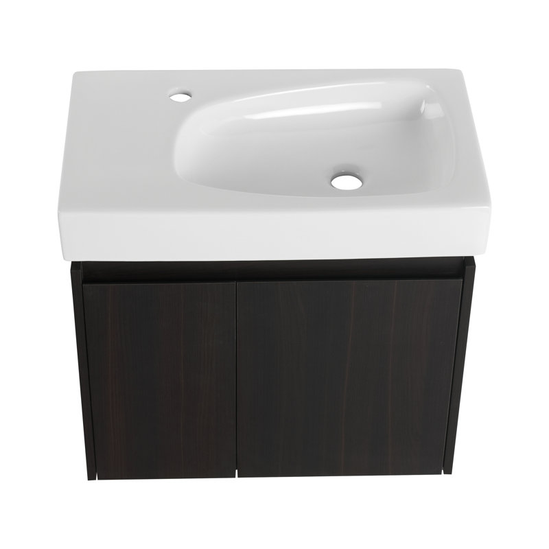 Ensemble de meuble-lavabo mural 24 po Tripp, Noir, noir, noir, noir