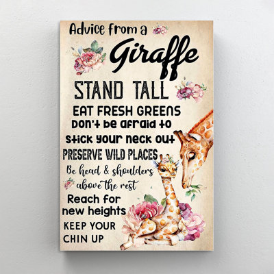" Giraffe Advice From A Giraffe "
