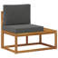  Canapé d'extérieur d'extérieur en bois d'acacia naturel et anthracite massif