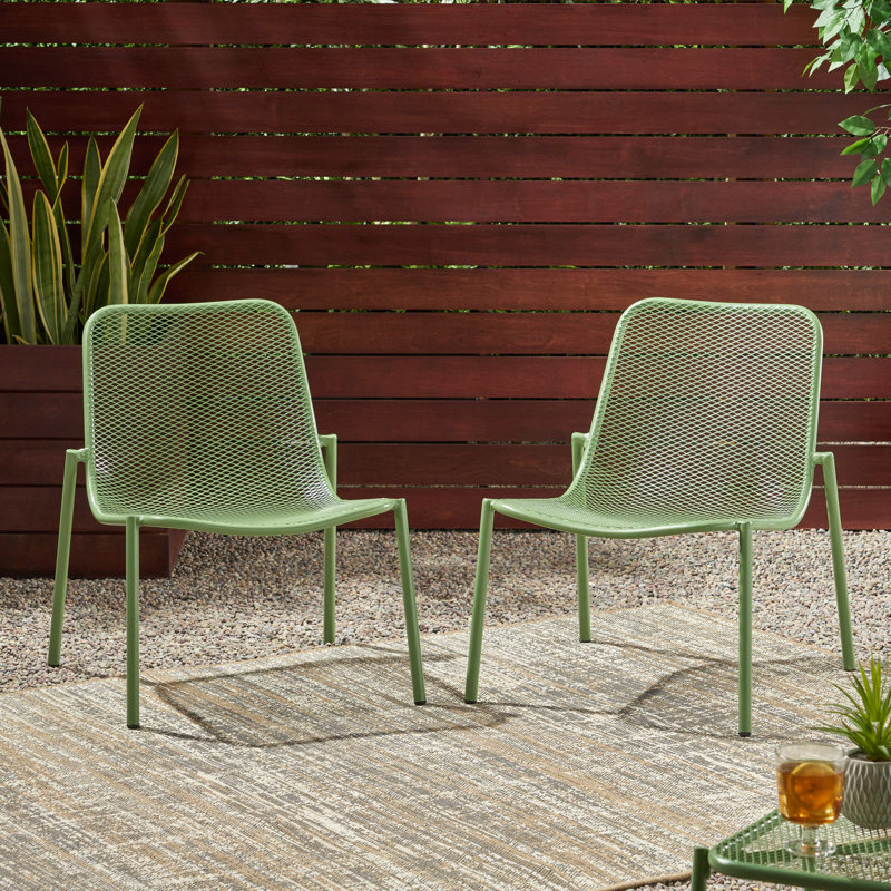 Chaise d'extérieur moderne (ensemble de 2), Vert