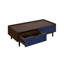 Duane Mid-Century Modern Coffee and End Table Set in Dark Brown and Navy Blue-91031820
