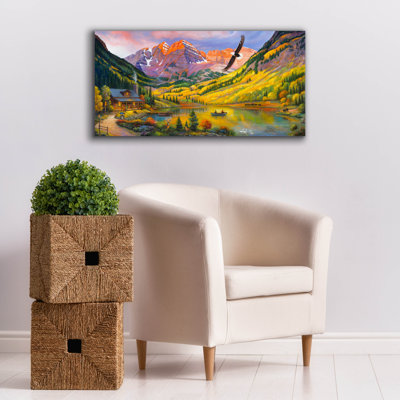 «Rocky Mountain Retreat» par John Zaccheo, art mural sur toile
