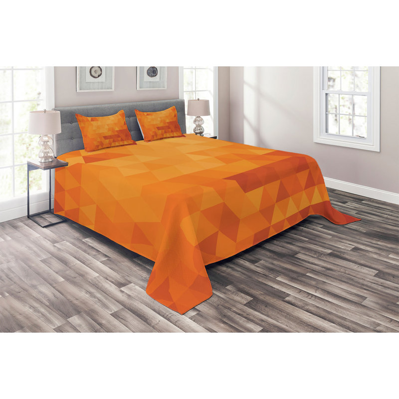 Modern & Contemporary Polyester Geometric Shapes Coverlet, Queen Bedspread + 2 Shams