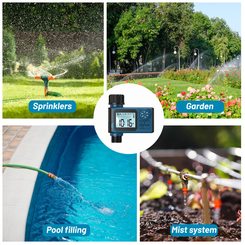 Single-Outlet Automatic Watering Timer with Digital Display – Available in 4 Colours, Blue