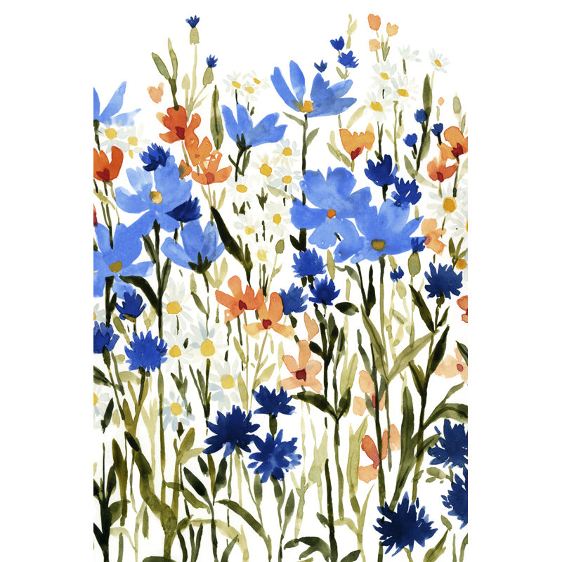Bright Wildflower Medley I by Emma Caroline - Wrapped Canvas Painting, 122cm H x 81cm W