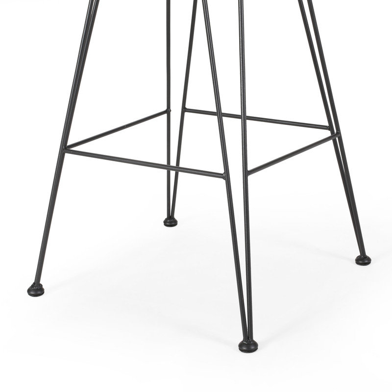 Tabourets de bar d'extérieur avec coussins et sièges en rotin tissé, ensemble de 2