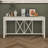 60'' Acacia Veneer Console Table With 4 Drawers, X-Design Entryway Table With Open Bottom Storage, Solid Acacia Legs-934939725