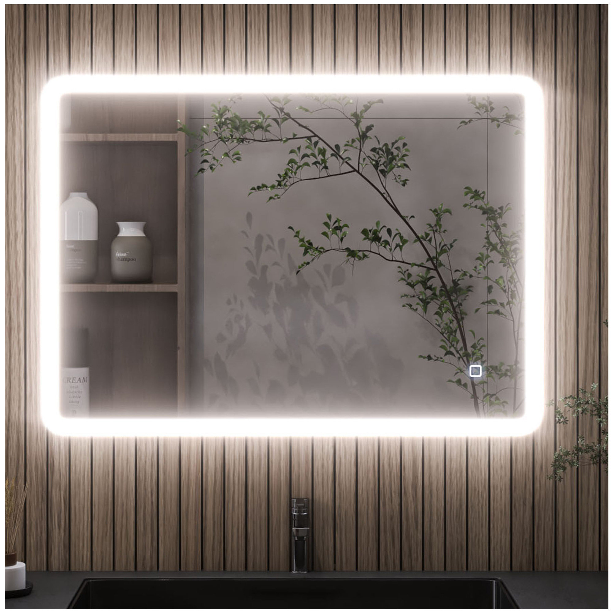 ANYHI White Bathroom Wall Mirror with Shelf, 32x24 Bathroom Mirrors for  Wall, Rectangular Wall Hanging Mirror for Living Room Bedroom Entryway