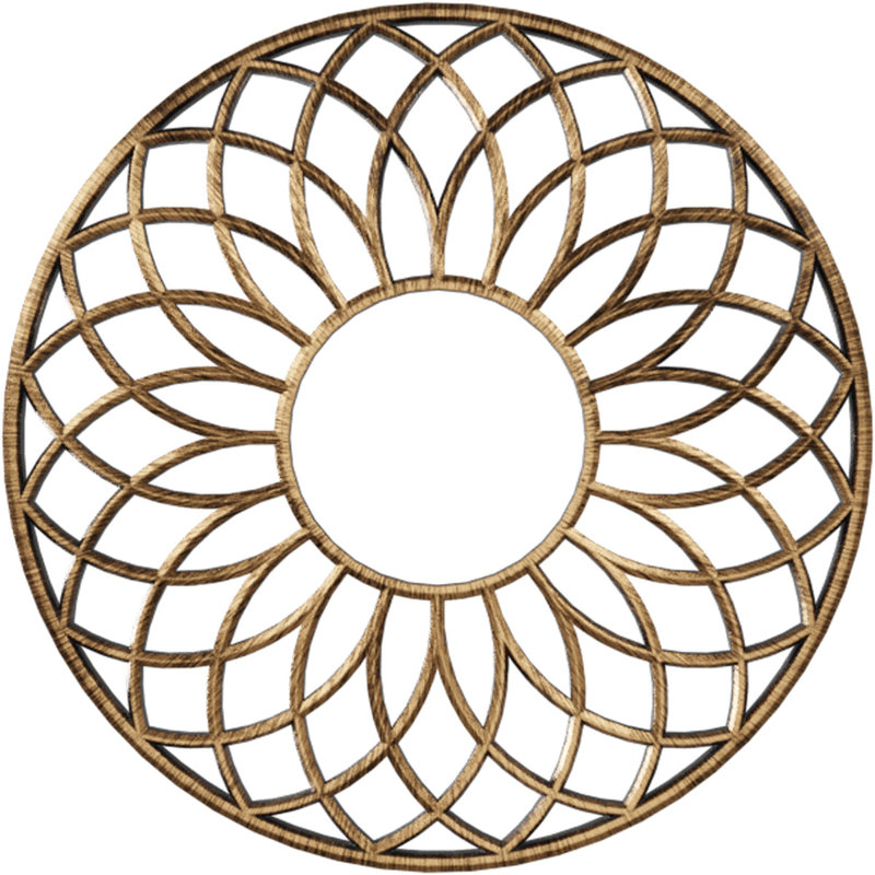 36 po x P 12 po x P 1/4 po x P 1 po, médaillon de plafond en PVC de qualité architecturale, doré, H 32 po x l 32 po x P 1 po