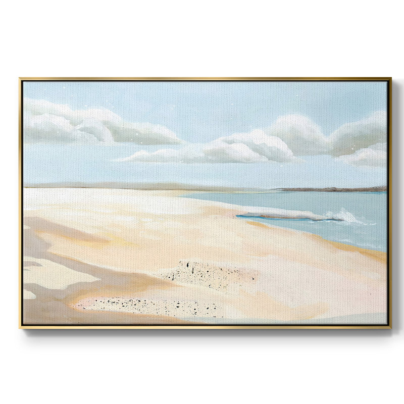 «Sandy Getaway II», reproduction sur toile avec cadre flottant, H 27 po x l 41 po x P 2 po, Or