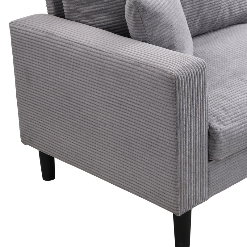 Velours côtelé gris confortable: 3 + 2 pour le salon, la chambre à coucher, les appartements et les espaces séduisants