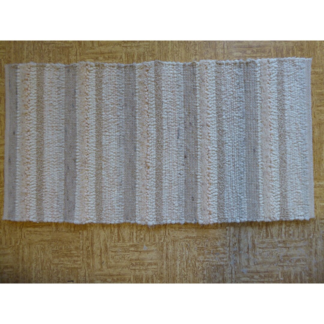 Handgefertigter Teppich Mayson in Beige