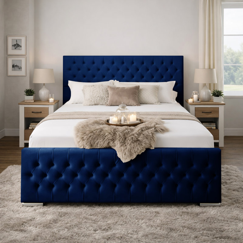 Kensington Upholstered Bed Frame, Marine, Double (4'6)