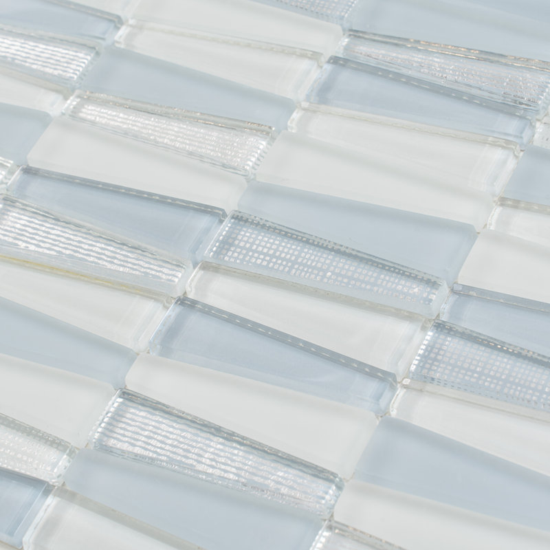 Glacier 0.8 in. x 3.1 in. Glossy Tile, White/Blue