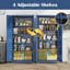 Armoire de cuisine bleue de 70,8 po de hauteur avec portes et tablettes réglables pour le salon, la chambre à coucher et la salle à manger, l 15,8 po x l 31,5 po x H 70,8 po-250963300
