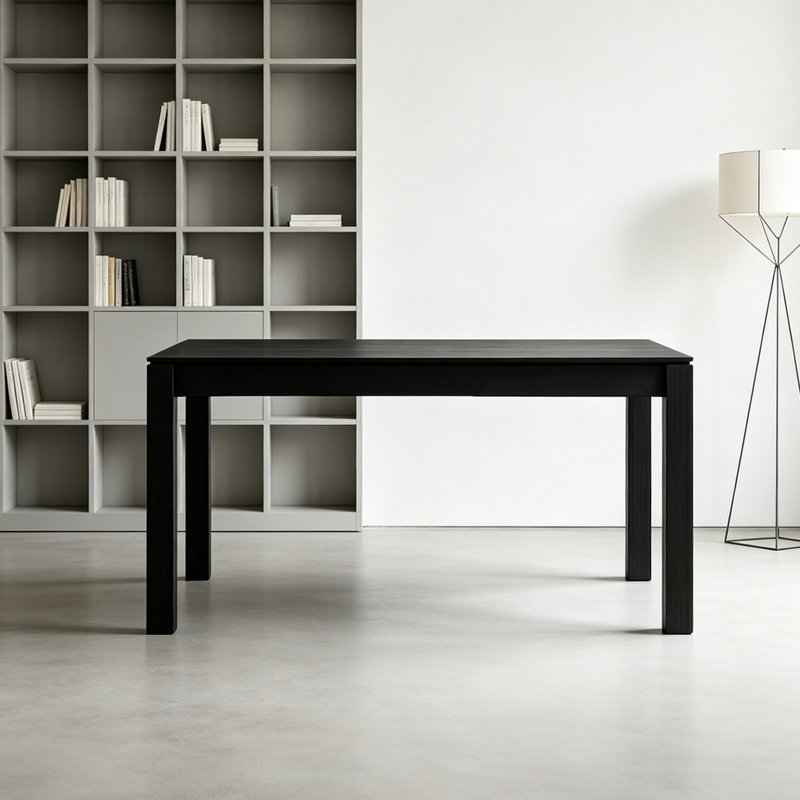 Bureau rectangulaire en chêne noir multifonctionnel, H 29,52 po x l 62,99 po x P 31,49 po