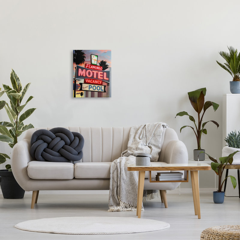 "Tropical Flamingo" sur toile par Larry Grossman, H 20 po x l 16 po x P 1,5 po