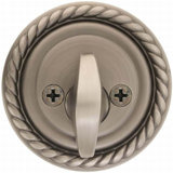 Rope Single Sided Deadbolt Pewter Finish