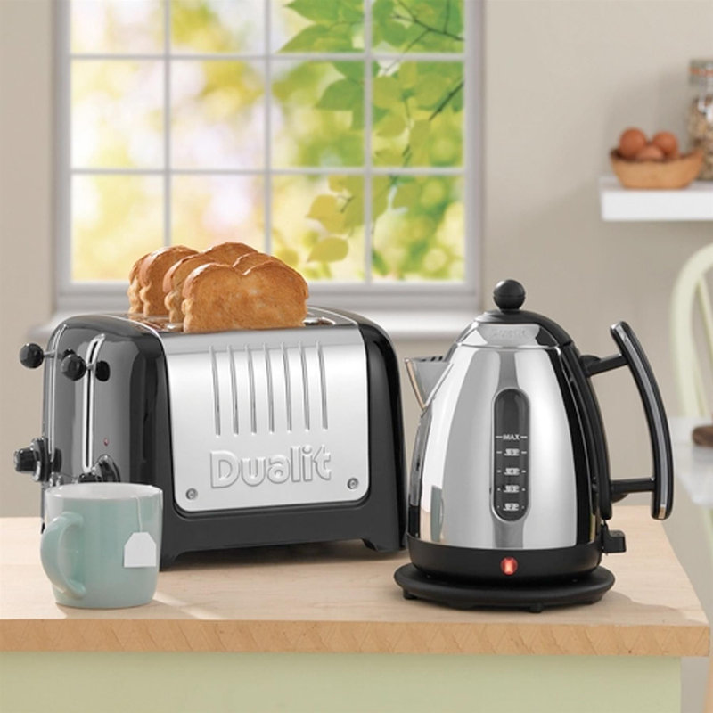 Dualit Lite 1.5L Kettle with 4 Slice Toaster Black