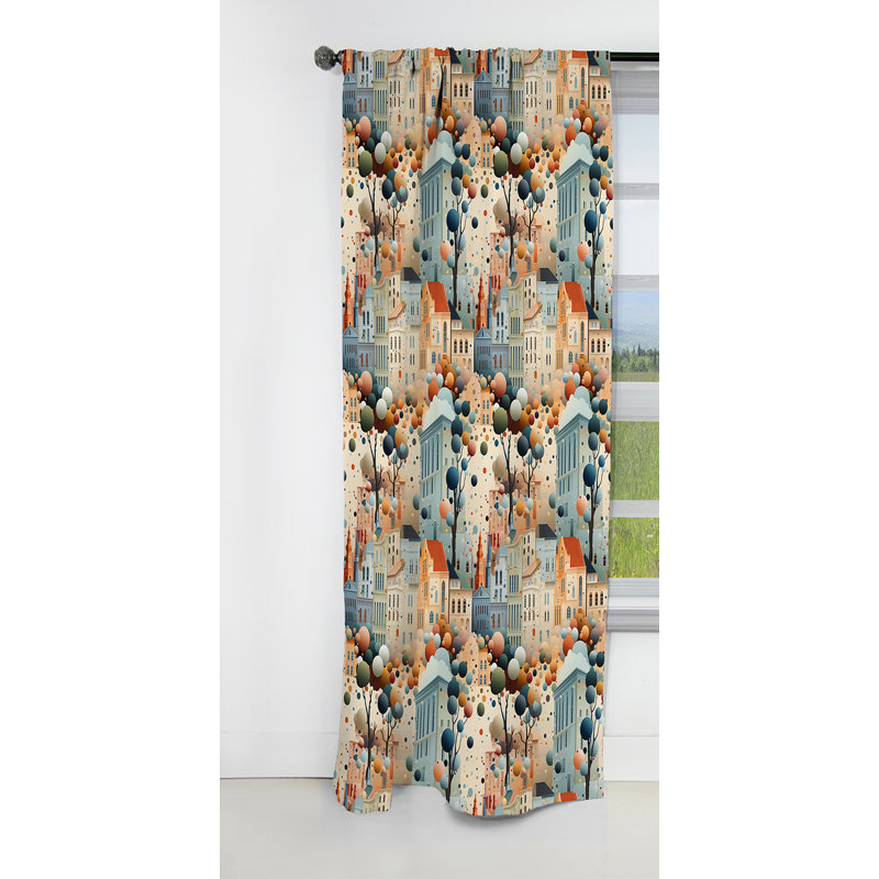 Motif de pois architecturaux Splendor II - rideau occultant abstrait - 1 panneau, L 52 po x L 63 po