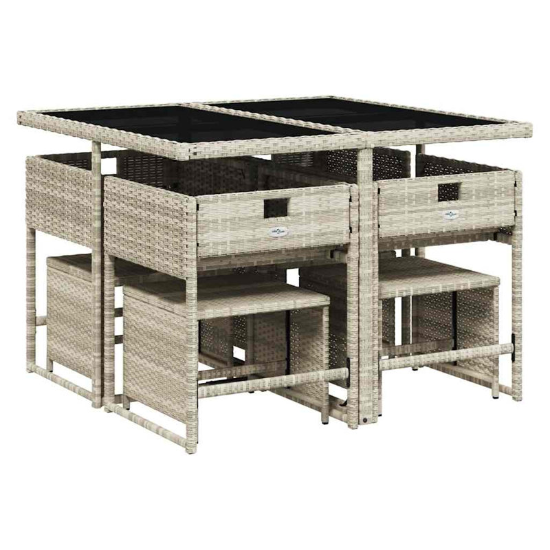 Patio Dining Set with, 8, 73cm H x 110cm W x 106cm D
